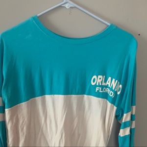 Orlando Florida blue and white long sleeve shirt